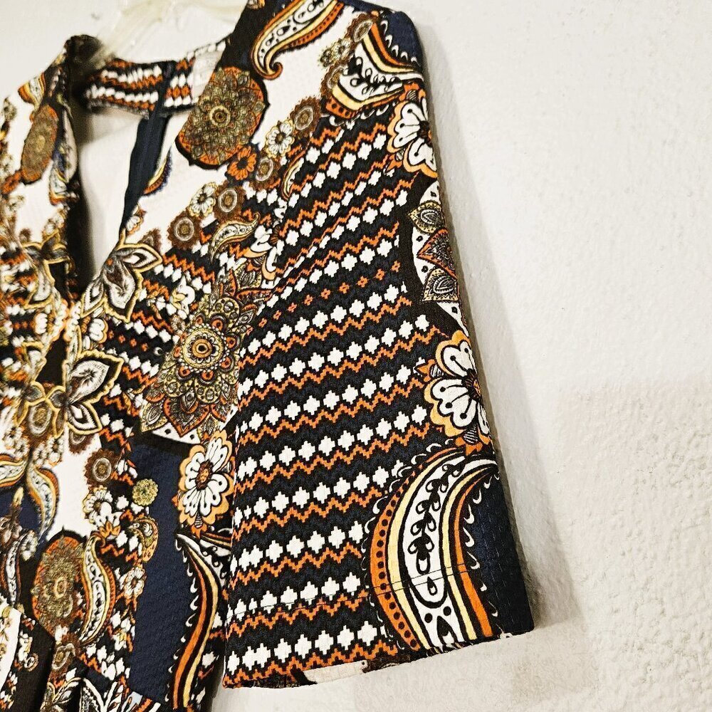 ASOS Woman's Multicolored Bold Paisley Boho Midi Dress Size 8 - Picture 4 of 10
